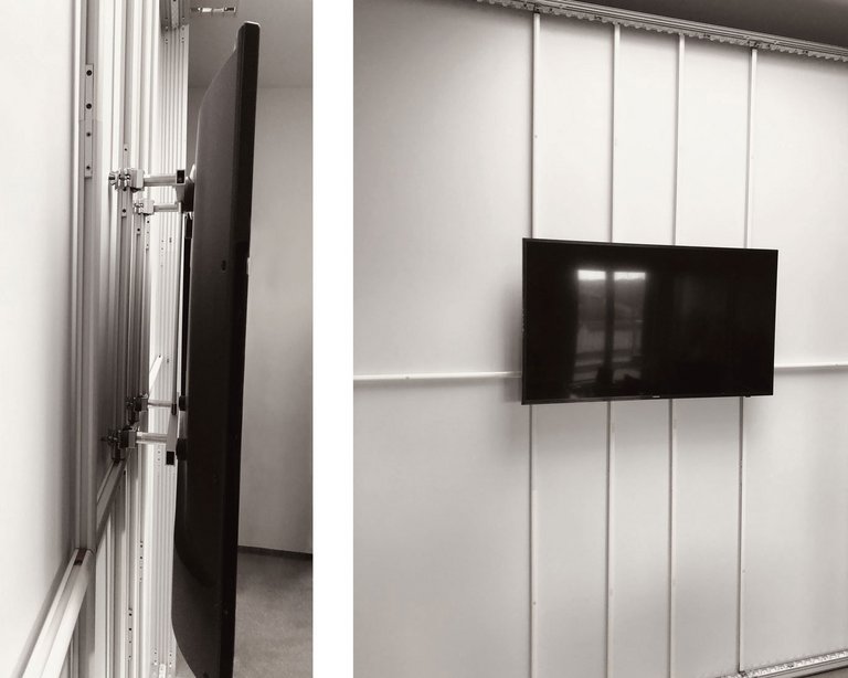 LED exhibition wall - ALU STAR - monitor mount