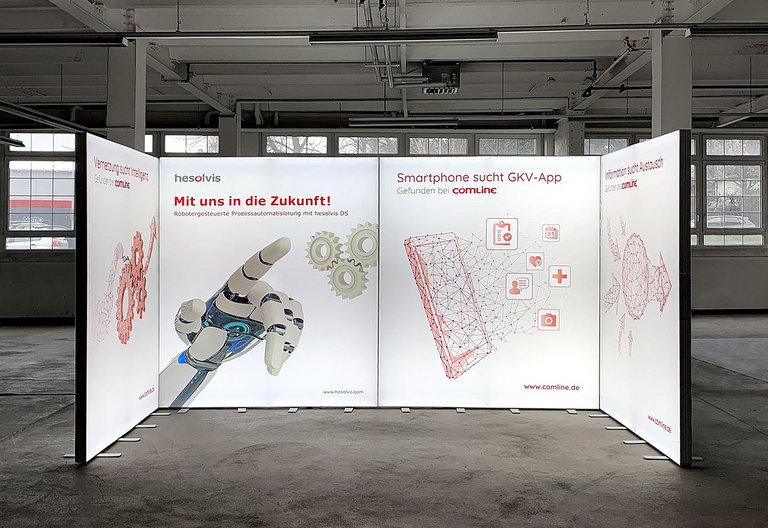 Mur d'exposition LED- ALU LightUp - Comline AG